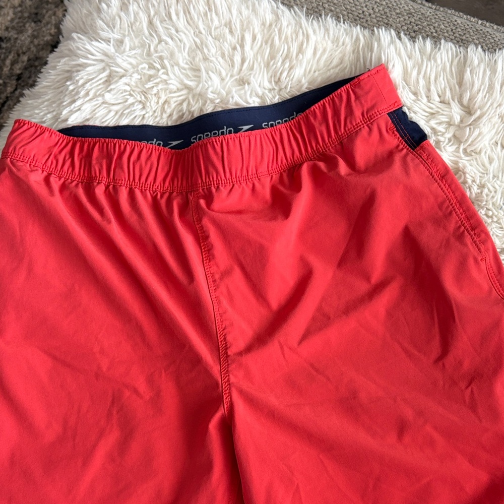 Speedo Vibrant Red Athletic Swim Shorts